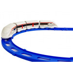 Vlaková súprava so železničnou stanicou na batérie - bielo-modrá